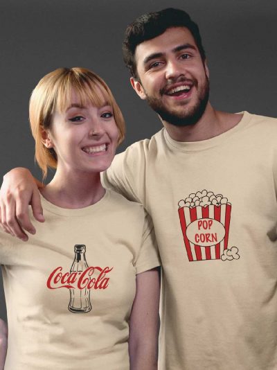 popcorn and cola couple t-shirt for sale
