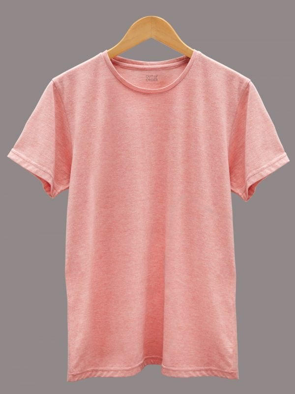 Men's Pink T-shirt plain, round neck and half sleeves