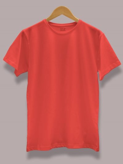 Men's Red T-shirt, Round neck and half sleeves