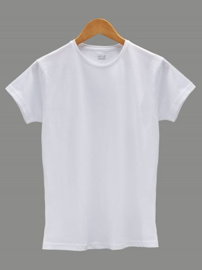 Buy Round neck, half sleeves, Women's white t-shirt