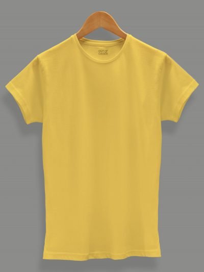 buy women's yellow t shirt Plain, Round Neck and Half Sleeves.