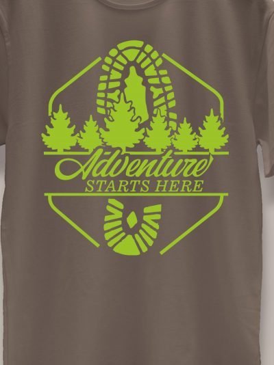 close up of Adventure t-shirt design