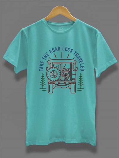 take the road less traveled t-shirt for men on a hanger