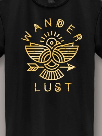close up of Wanderlust Eagle T-shirt for men