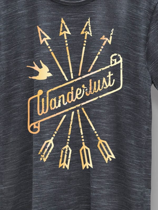 close up of Wanderlust T-shirt design