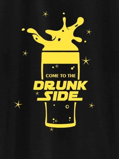 close up of drunk side t-shirt for men