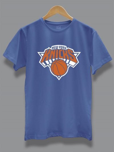 Buy New York Knicks T-shirt displayed on a hanger