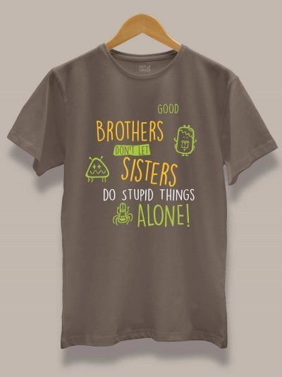 buy stupid things brother t-shirt displayed on a hanger