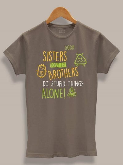 Buy Stupid Things Sister T-shirt displayed on a hanger