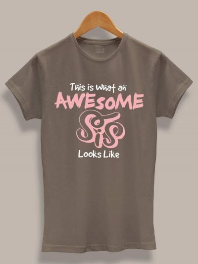 Buy This is what an awesome sister looks like t-shirt displayed on a hanger