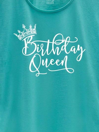 close up of birthday queen t-shirt design