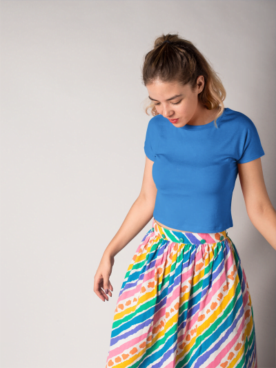 Buy Blue Crop Top Wore by a Model