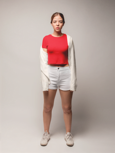 Buy Red Crop Top Wore by a Model