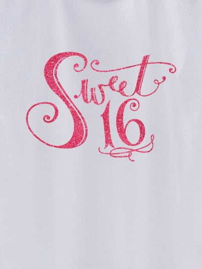 close up of Sweet 16 Birthday T-shirt design