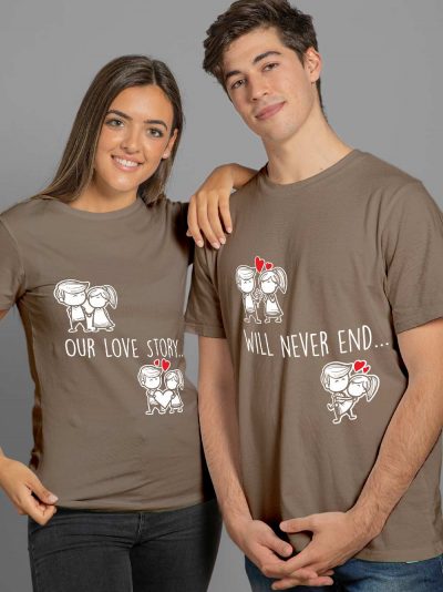 Our Love Story Never Ends Couple T-shirt for Sale