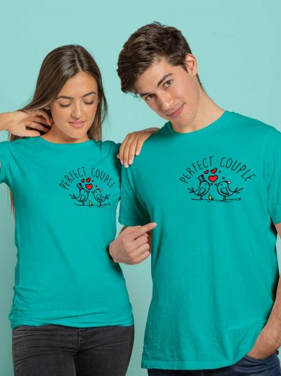 Couple wearing Perfect Couple T-shirt available for Sale