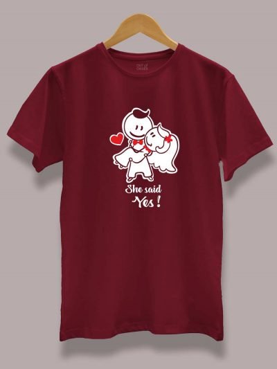 She Said Yes Couple T-shirt for Men