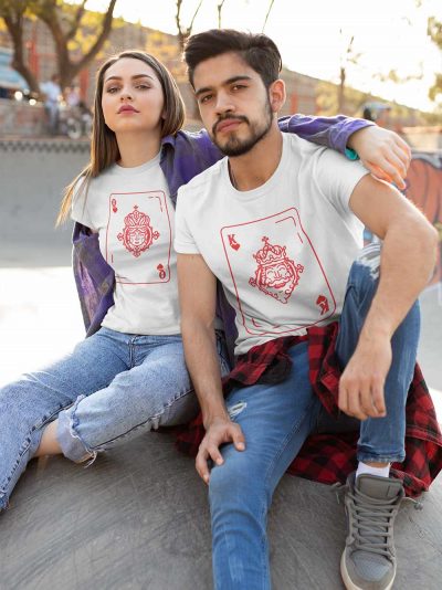 King and Queen Couple T-shirt for sale