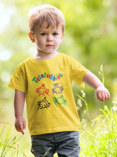 Kid wearing Teletubbies T-shirt for Kids, available for sale